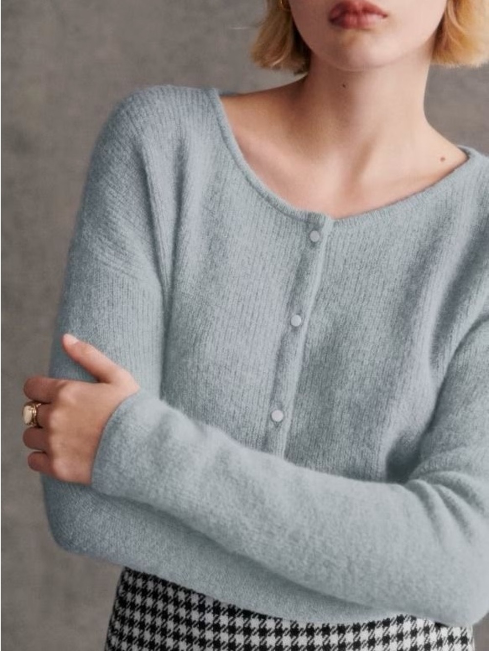 Sezane Gaspard Cardigan Light Sky Blue NEW sz M